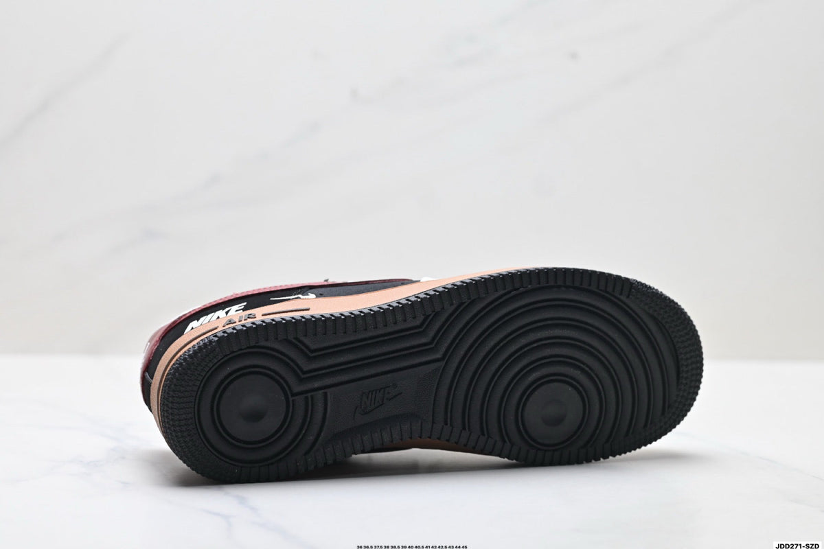 Nike Air Force 1 '07 LV8 Multi-Graphic Low-Top Sneakers – Black/Burgundy
