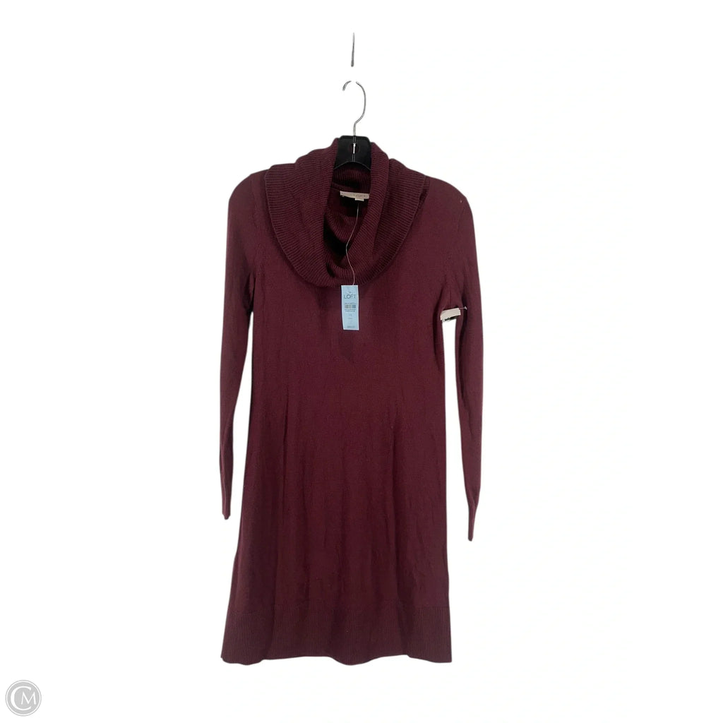 Dress Sweater By Loft In Maroon, Size: Xsp