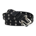 Black Grommet Leather Belt