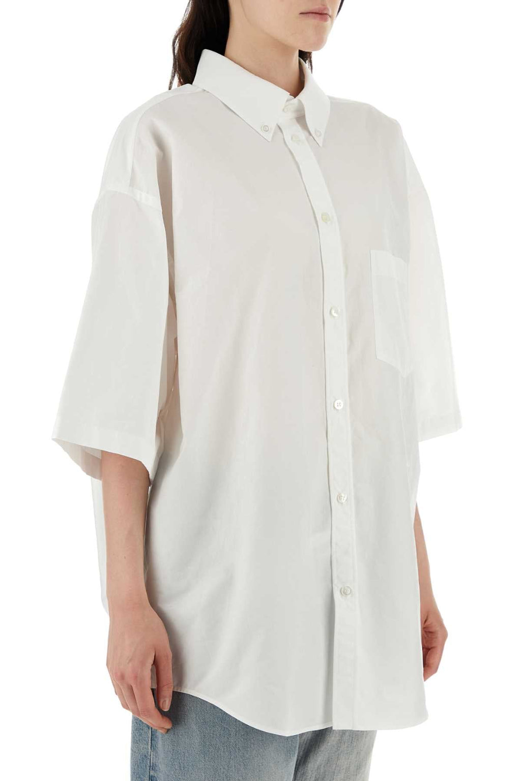 Balenciaga Women White Poplin Oversize Shirt