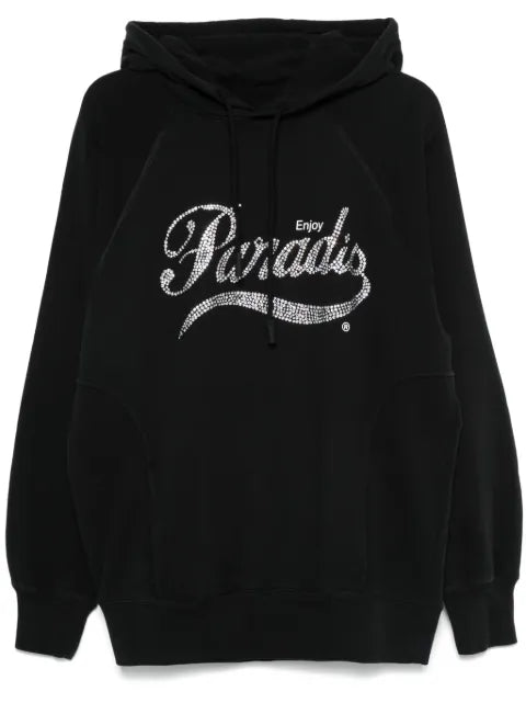 3PARADIS crystal-logo hoodie