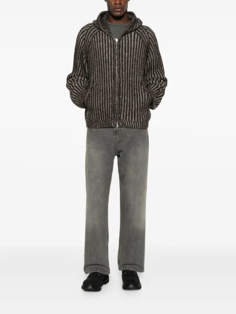 OUR LEGACY striped hooded cardigan