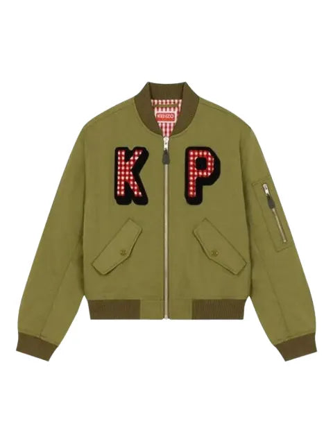 Kenzo gingham-patch bomber jacket