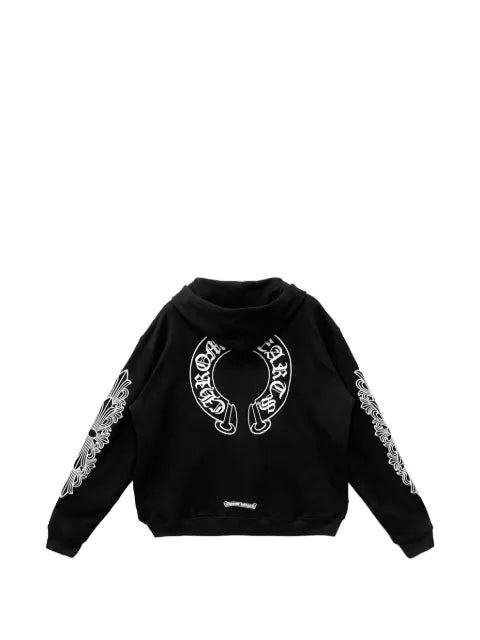 Chrome Hearts Thermal Floral Horseshoe Zip Up "Black"