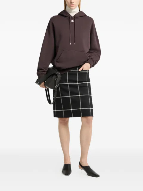 Courrèges logo-patch cotton hoodie