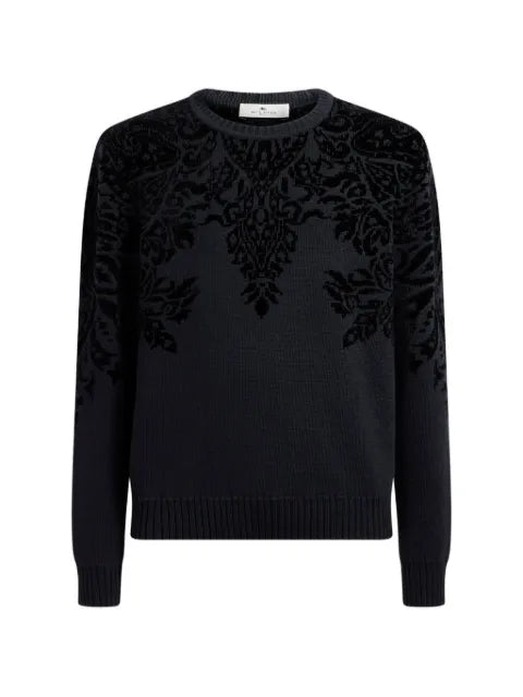 ETRO wool-blend jacquard sweater with chenille-motif