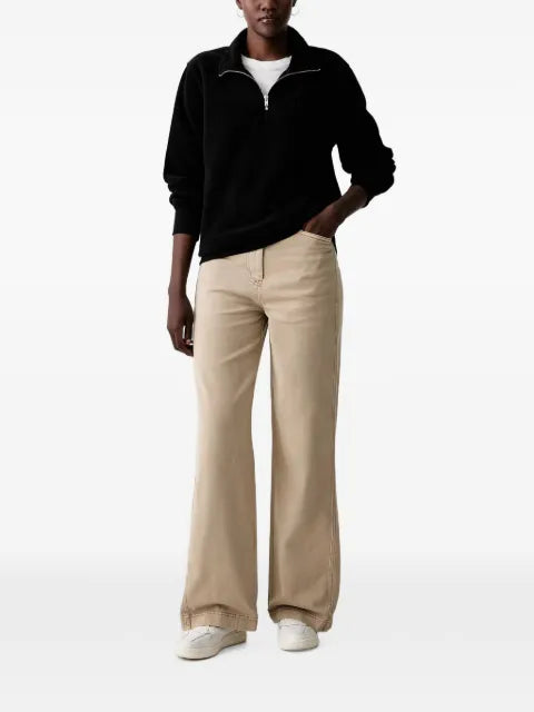 Levi's logo-embroidered quarter-zip sweater
