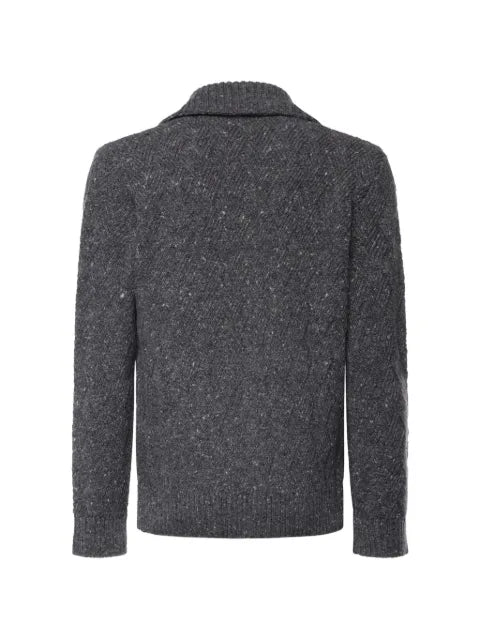 Eleventy cable-knit zip-up sweater