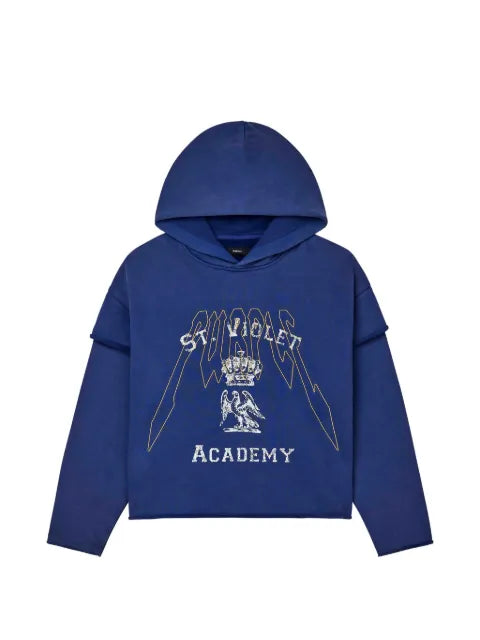 Purple Brand St. Violet graphic-print layered-sleeve hoodie