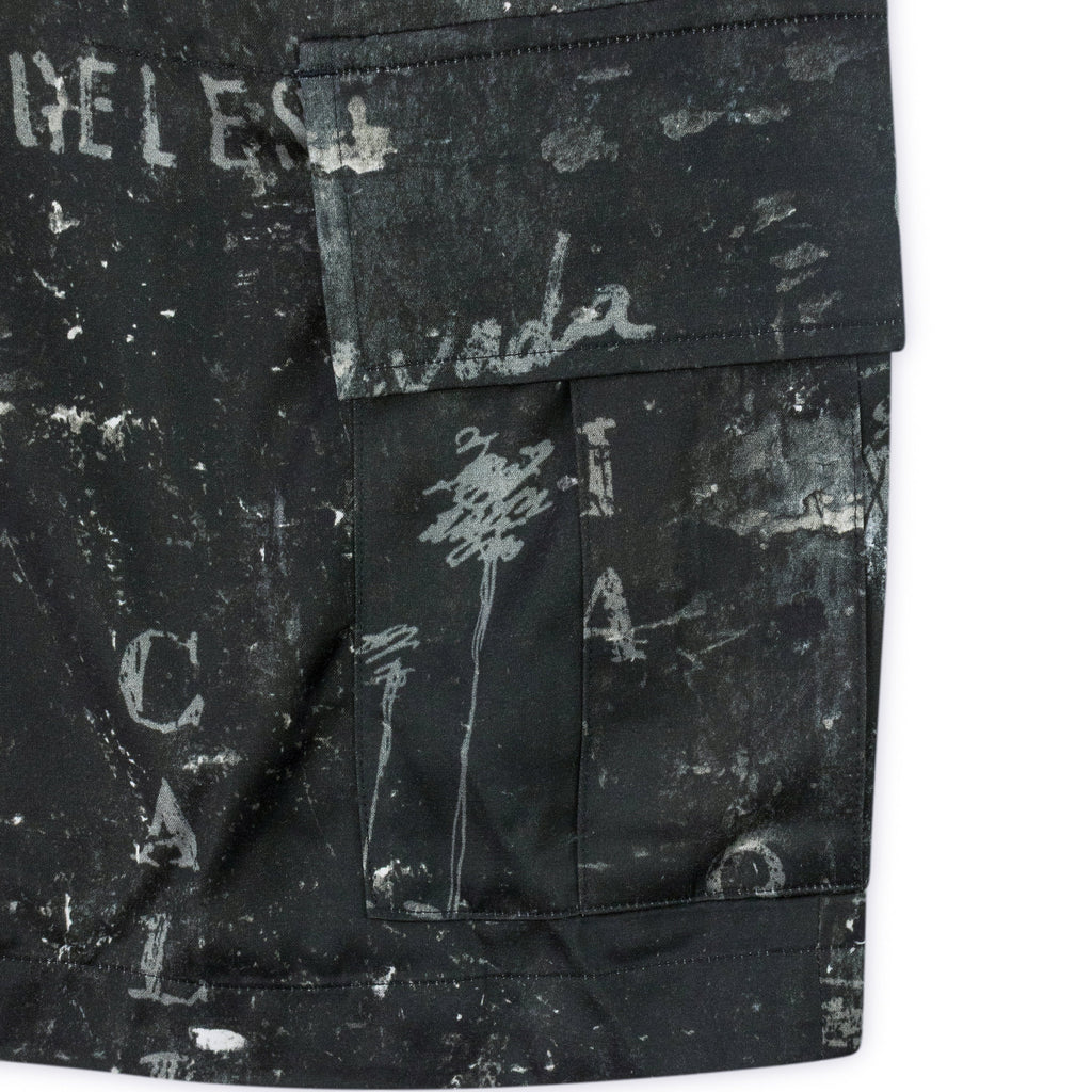 Black Army Stencil Cargo Shorts