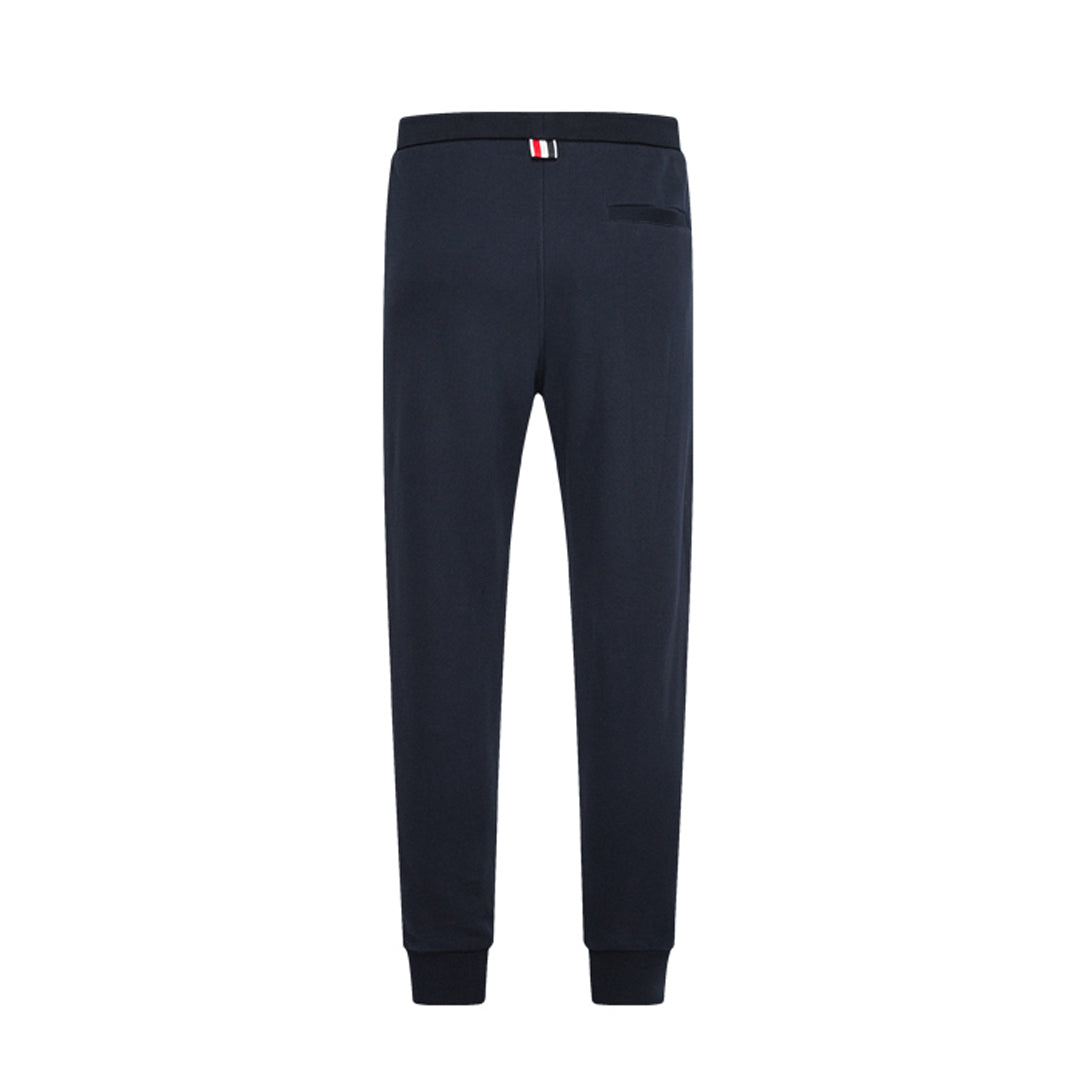 Thom Browne Style Unisex Casual Sweatpants with Signature Four-Bar Detail