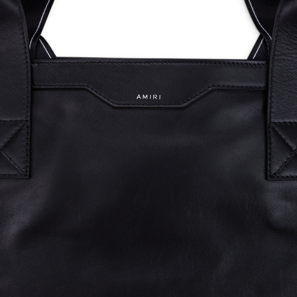 Black Nappa Logo Embroidery Tote Bag