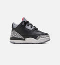 Air Jordan 3 Retro Black Cement Infant/Toddler Shoes - Black Fire Red Cement Grey White