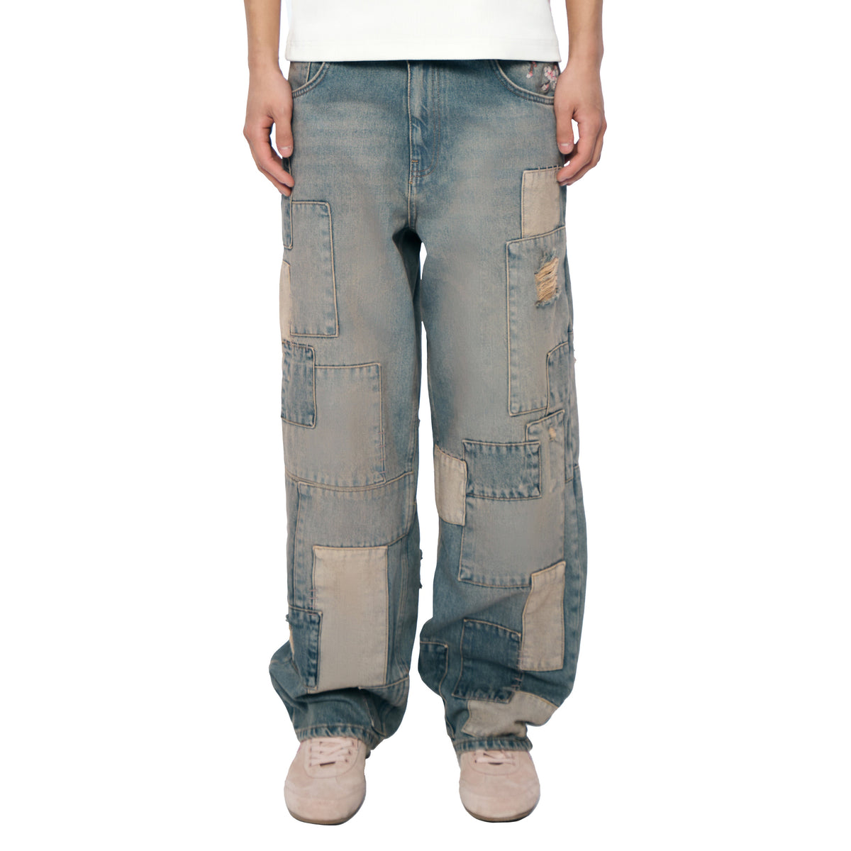 "blossom v2" patchwork Denim light blue