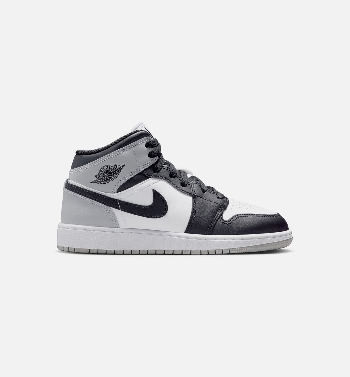 Air Jordan 1 Mid Grade School – White/Light Smoke Grey/Black