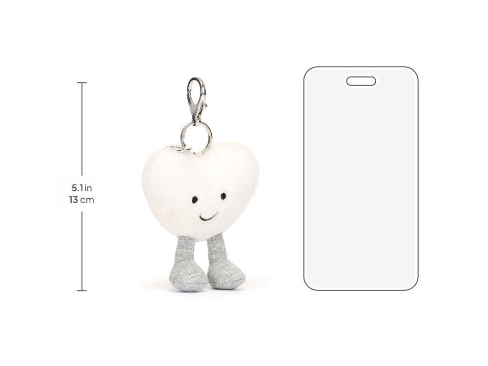Amuseables Cream Heart Bag Charm