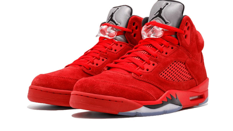 Air Jordan 5 Retro 'Red Suede' – Bold All-Red Premium Suede AJ5 with Reflective Tongue & Clear Sole