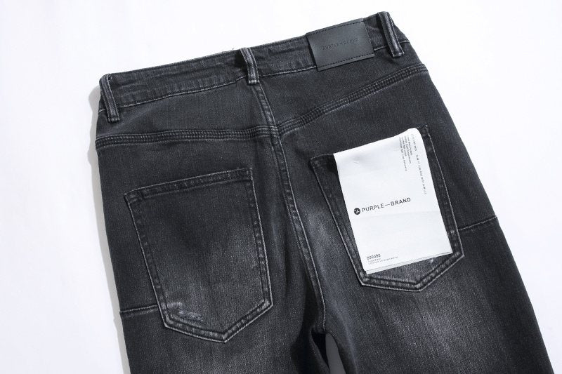 Purple Brand Black Distressed Paint-Splatter Jeans