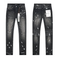 Purple Brand Black Distressed Paint Splatter Jeans
