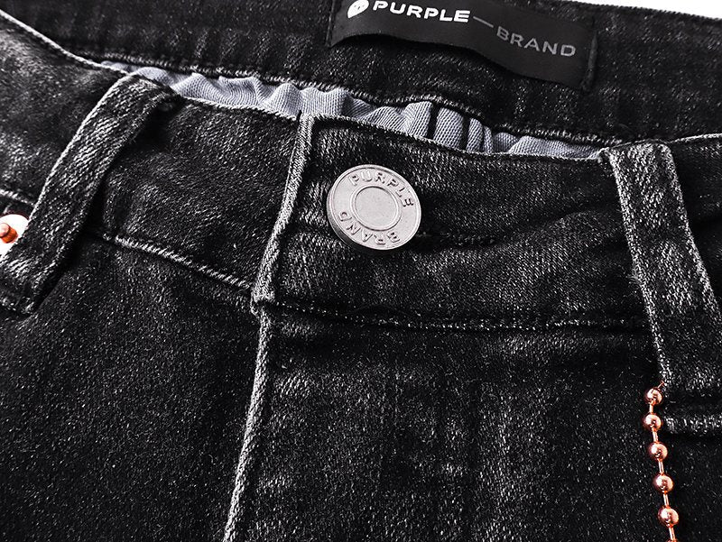 Purple Brand Black Distressed Paint Splatter Jeans
