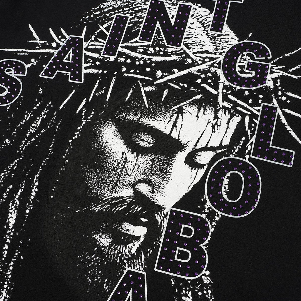 SAINT Rhinestone Graphic Short-Sleeve T-Shirt
