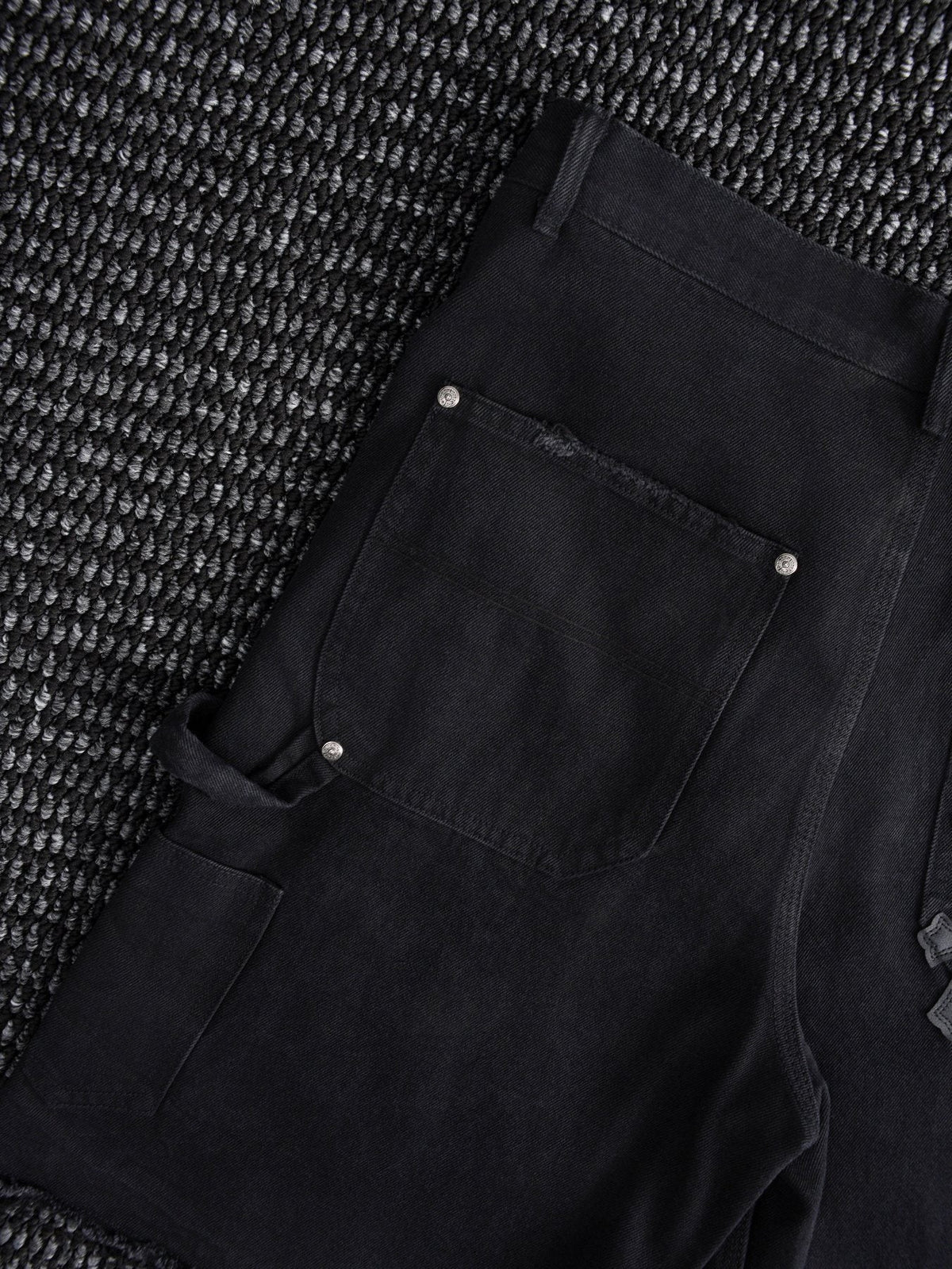 Chrome Hearts Black Graphic Appliqué Denim Cargo Shorts