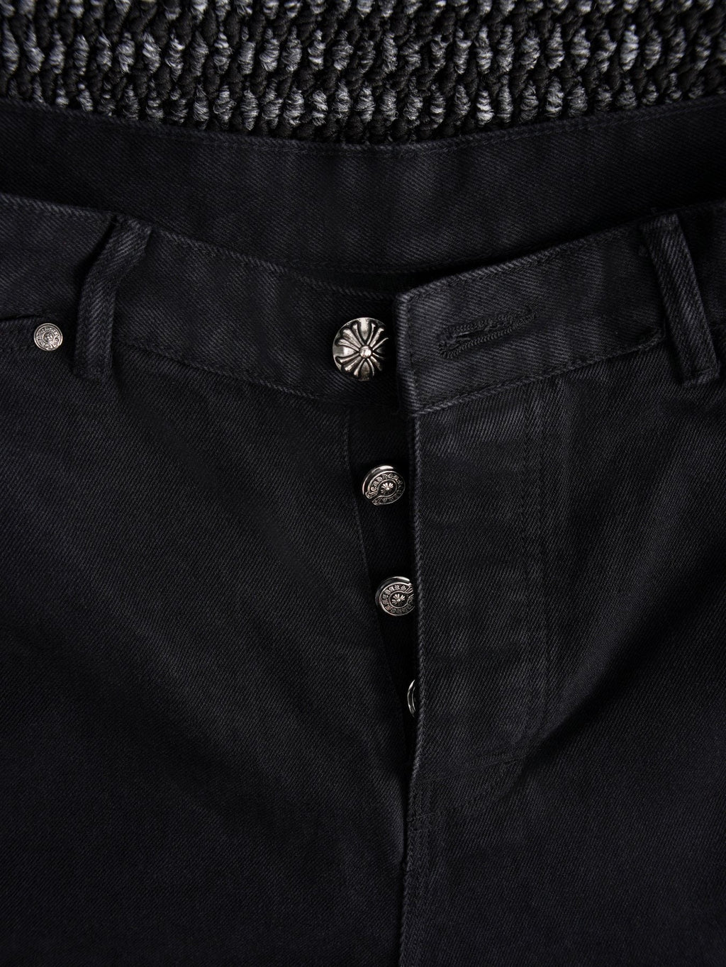 Chrome Hearts Black Graphic Appliqué Denim Cargo Shorts