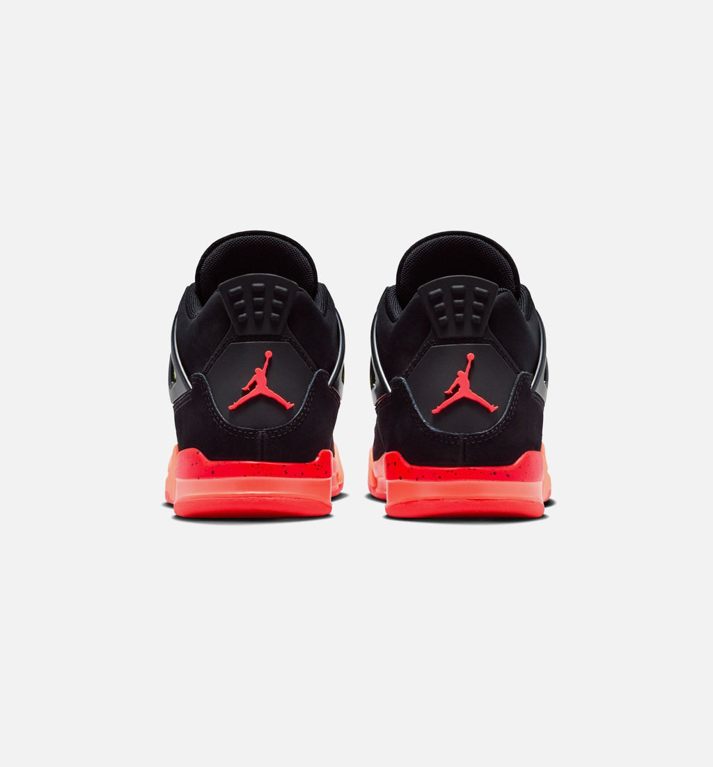 Air Jordan 4 Retro Black Infrared 23 Preschool Lifestyle Shoes - Black/Infrared 23/Bright Mango