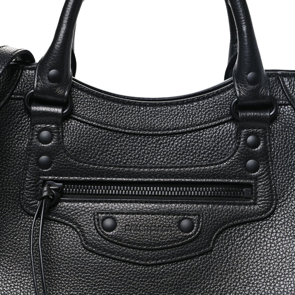 Grained Calfskin Neo Classic Black Hardware S City  Black