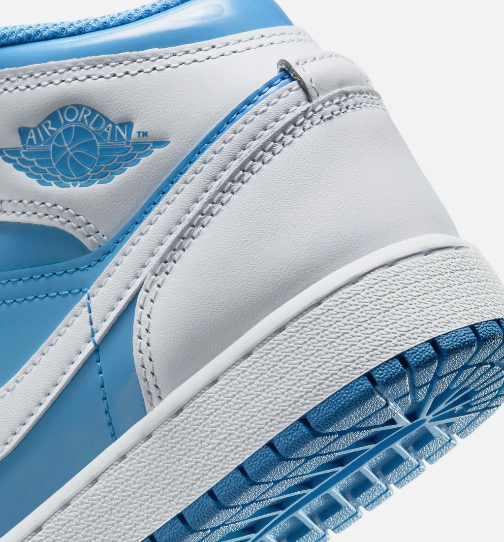Air Jordan 1 Mid Grade School Lifestyle Shoe - White/Legend Blue