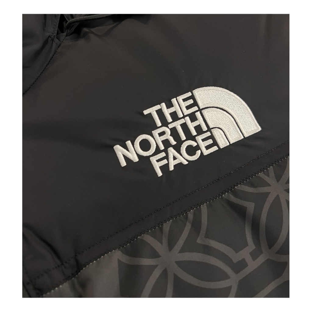 The North Face 1996 Nuptse Patterned Puffer Jacket in Black