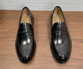Zegna Men's Black Apron-Toe Loafers