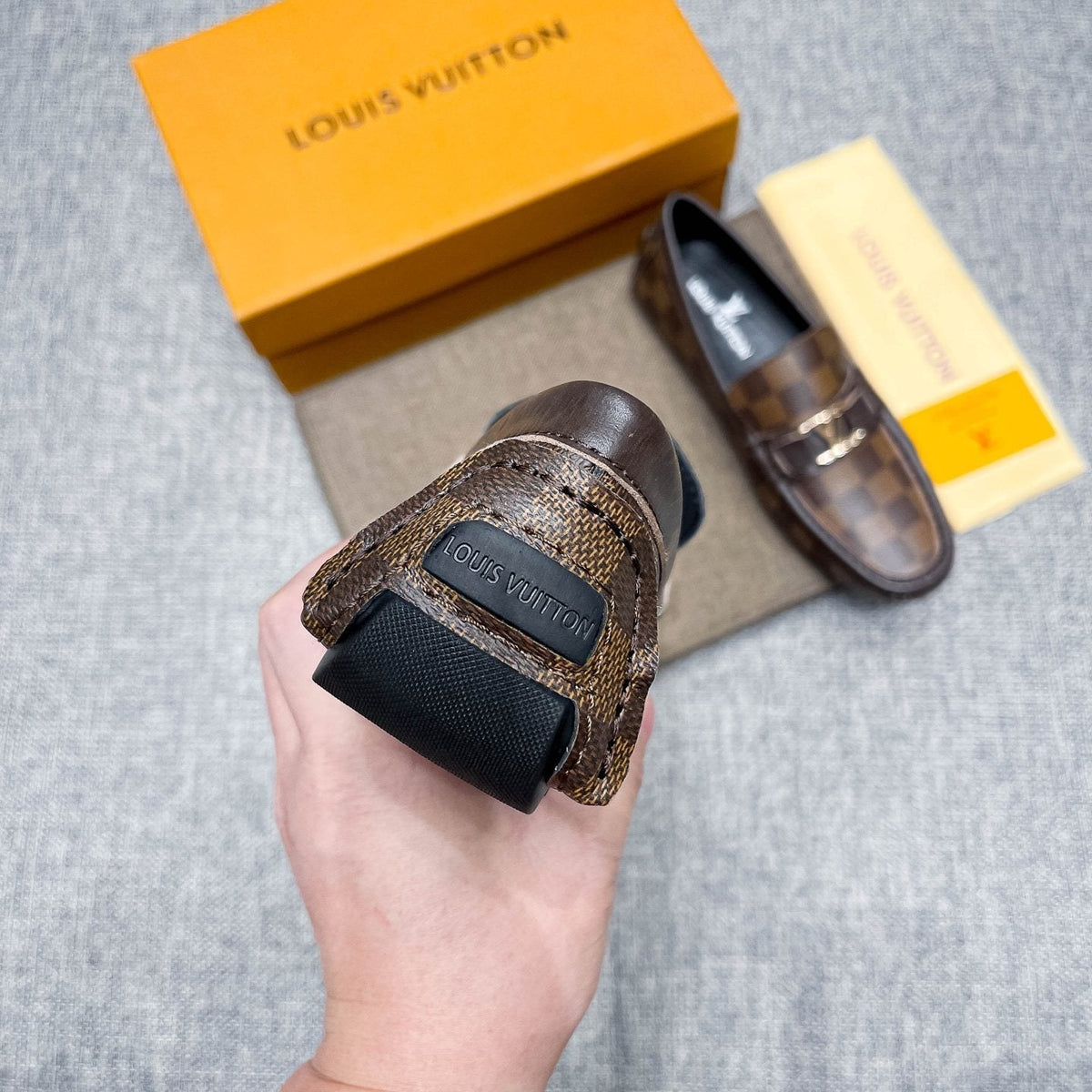 Louis Vuitton Men's Brown Checkered Loafers