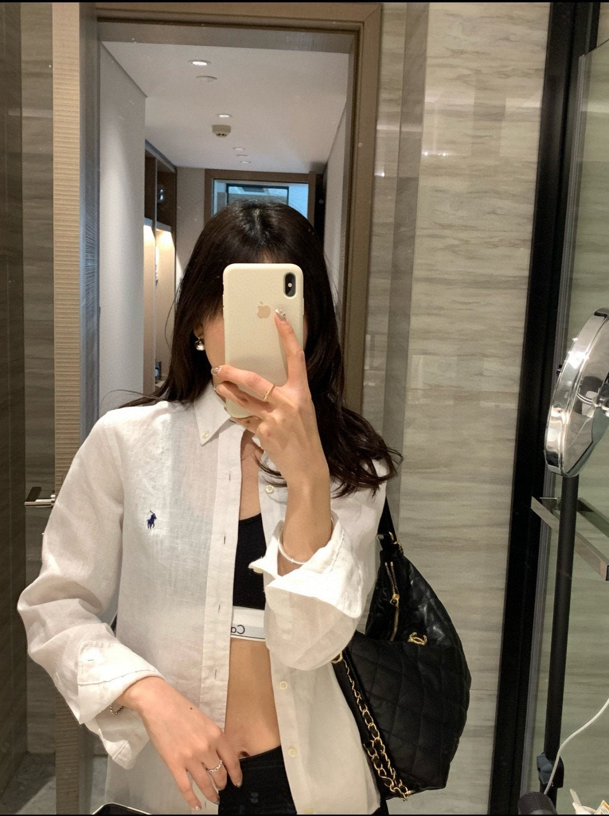 Ralph Lauren Ivory White Linen Long-Sleeve Shirt
