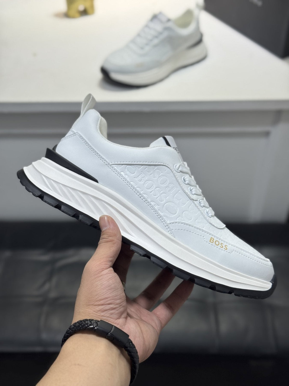 BOSS Men's Low-Top Lace-Up Sneakers