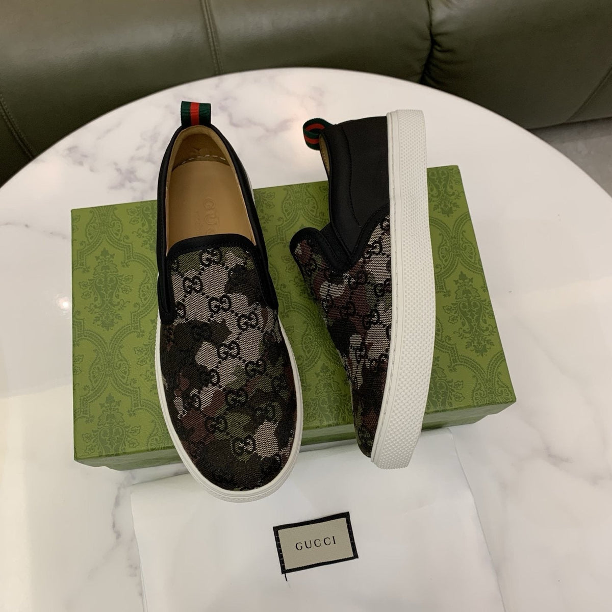 Gucci Men's Patterned Slip-On Sneakers