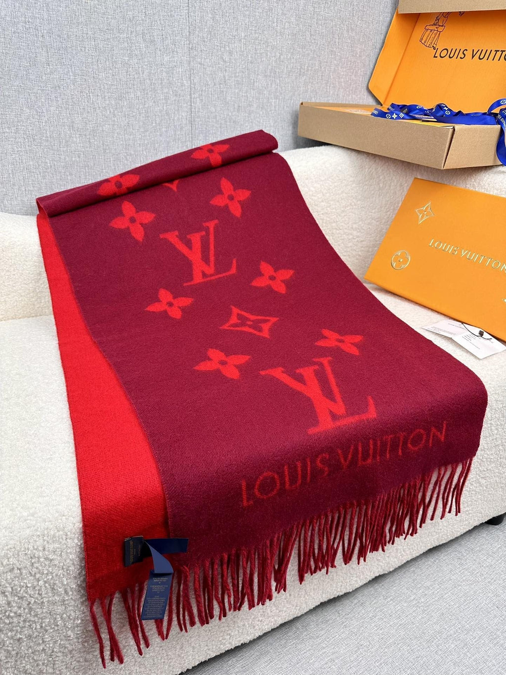 Louis Vuitton Monogram Fringed Scarf