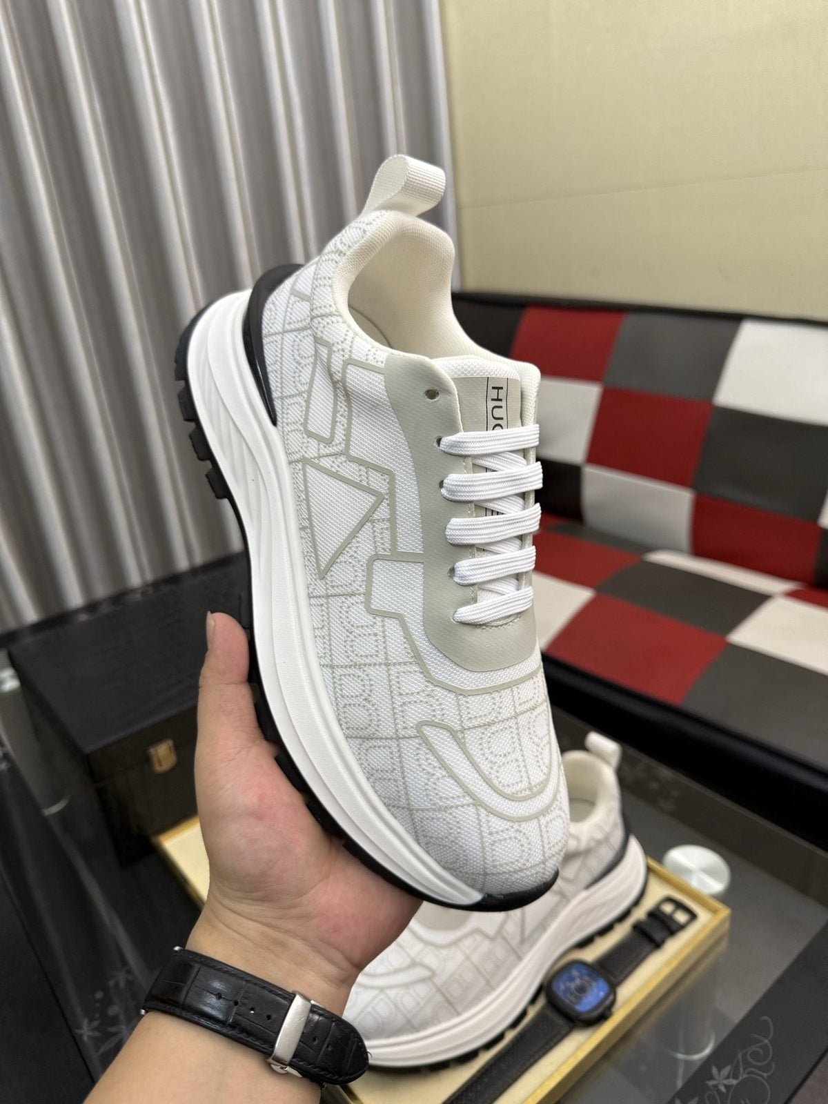 BOSS Patterned Low-Top Sneakers