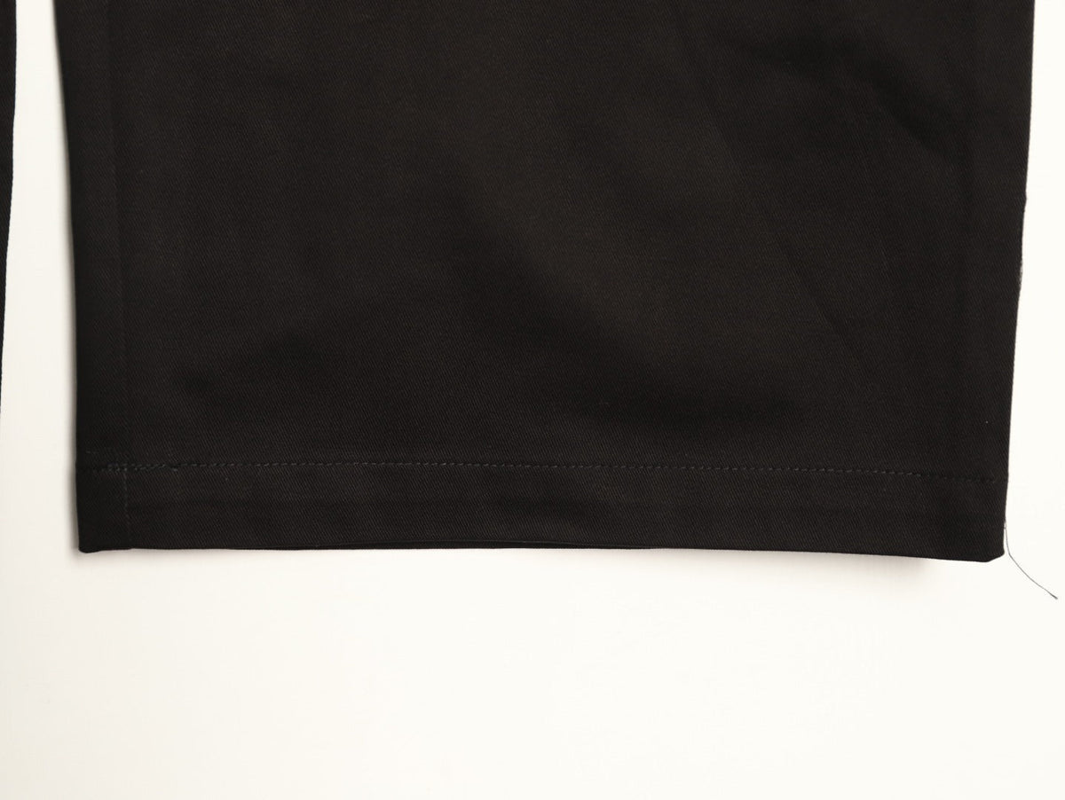 Louis Vuitton Panelled Flocked Denim Trousers - Black