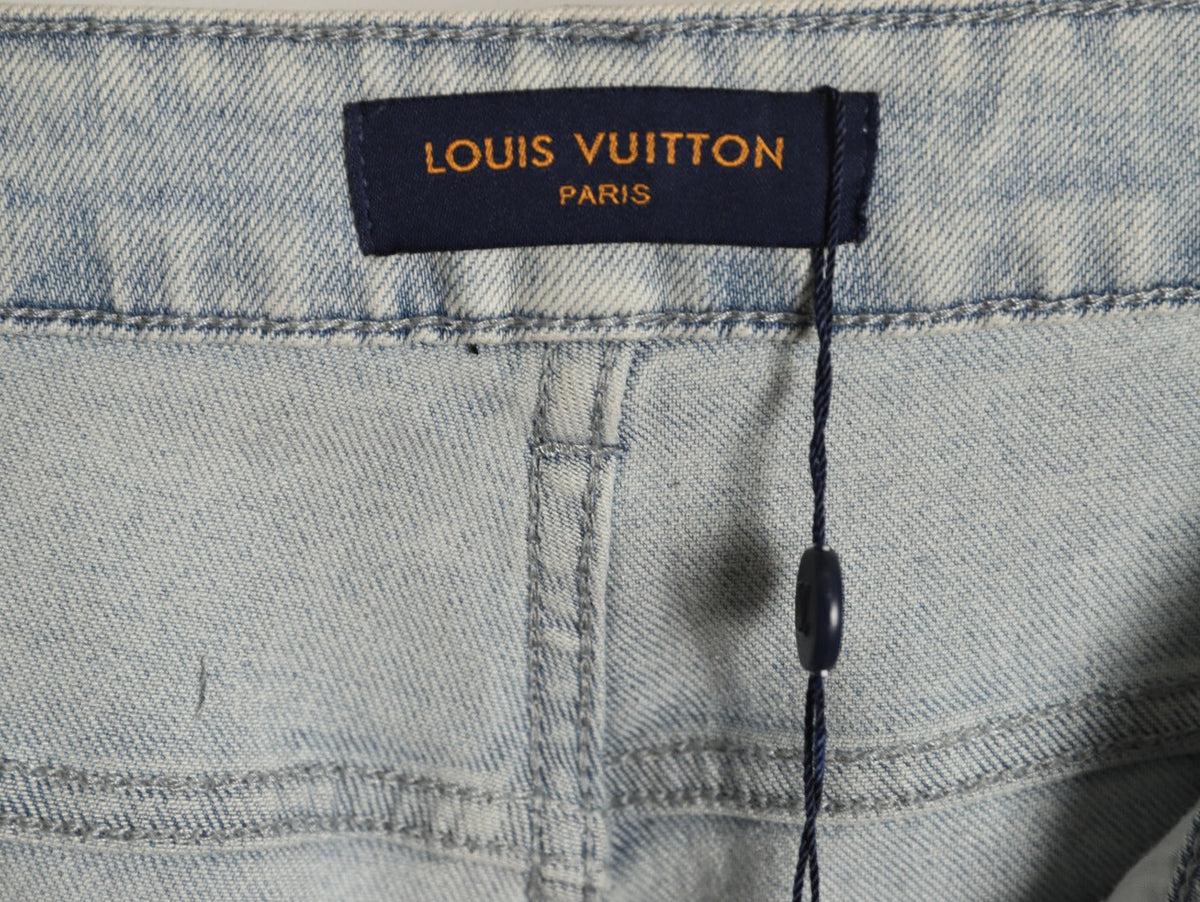 Louis Vuitton Back-Pocket Graphic Jeans - Light Gray