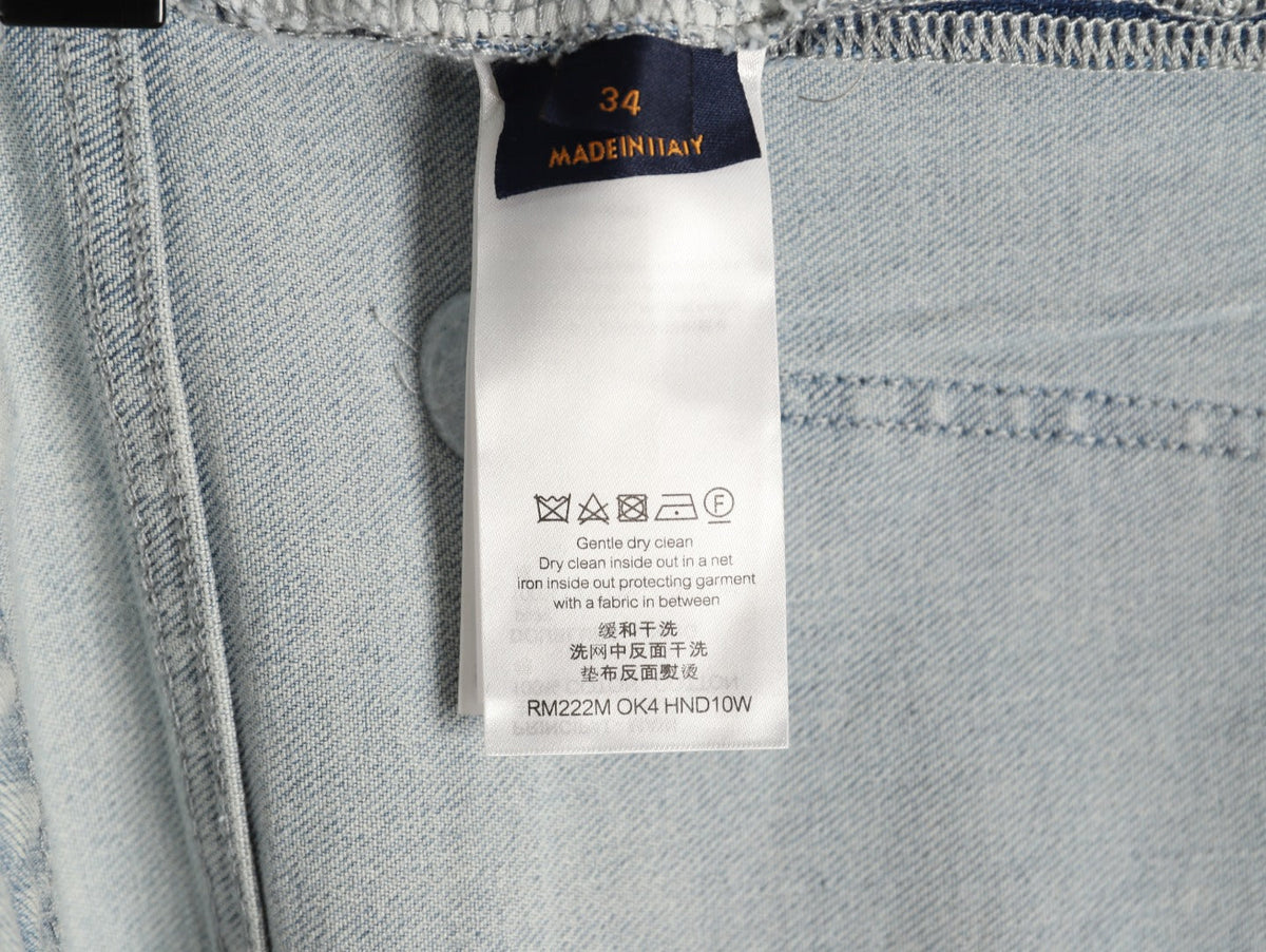 Louis Vuitton Back-Pocket Graphic Jeans - Light Gray